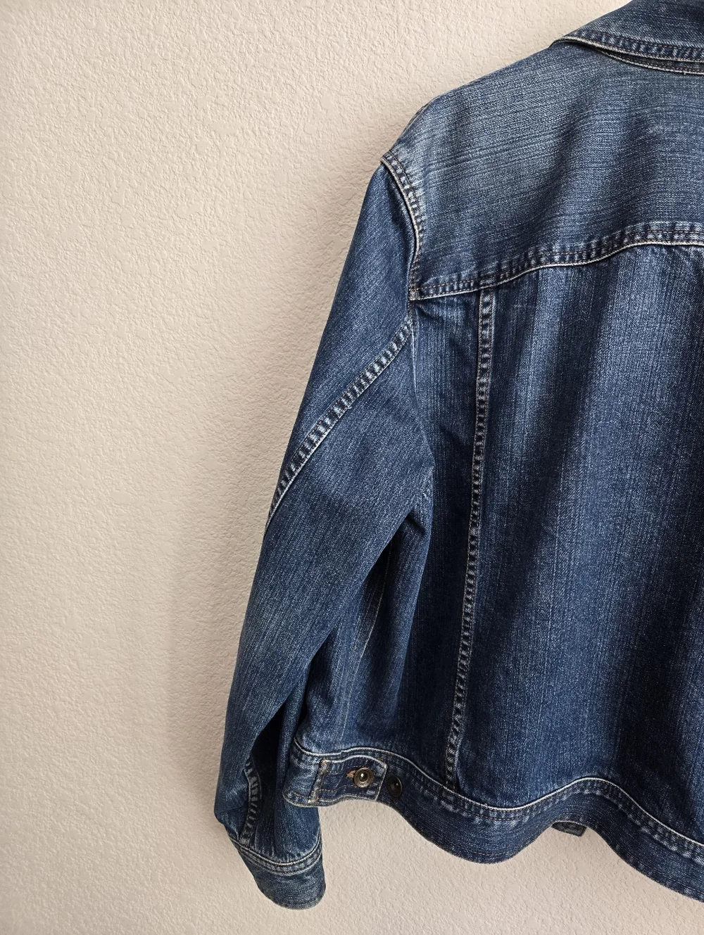 Lauren Jeans Co. Denim Womens Cowgirl Jacket All Cotton 2 Hidden Pockets Inside - Picture 8 of 11